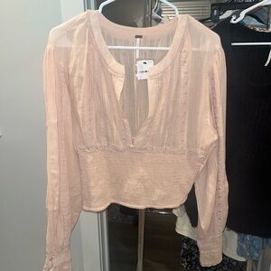 Free People Peach Blouse